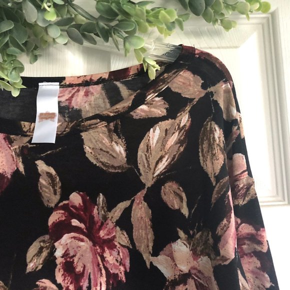 Black Floral Top - Picture 4 of 4